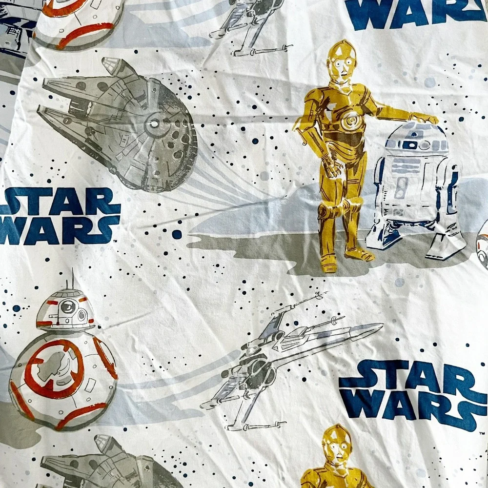 POTTERY BARN Star Wars Toddler Crib Fitted Sheet + Toddler Pillow Case